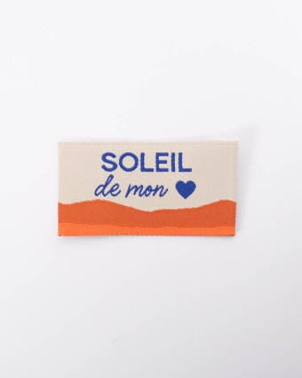 Etiquette tissée Soleil de Mon Coeur - Mercerine