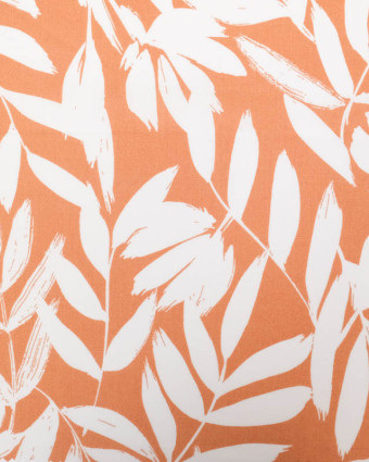 Viscose Orange Motif Feuillage - Mercerine