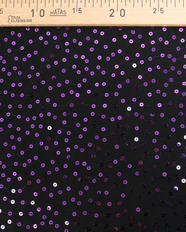 Tissu Sequin Violet Stretch Toucher Peau de Pêche - Mercerine