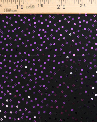 Tissu Sequin Violet Stretch Toucher Peau de Pêche - Mercerine