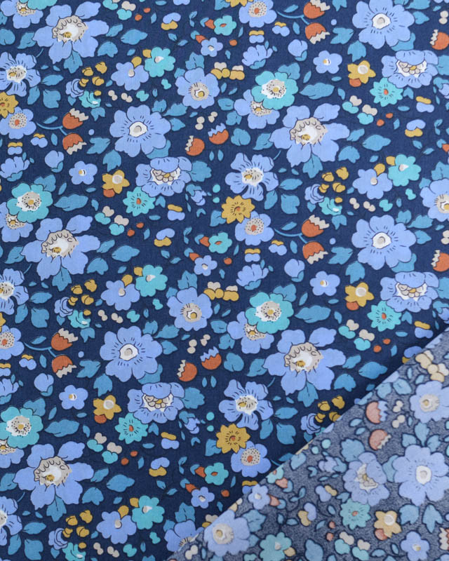 Tissu Liberty Fabrics@ Betsy Meadow Bleu - Mercerine