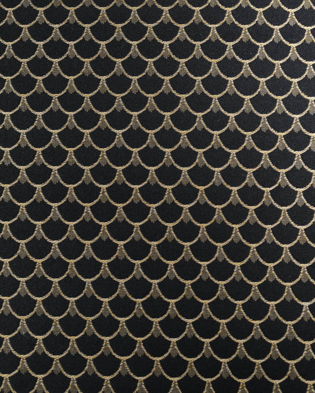 Tissu Jacquard Ameublement Tissé En France Dragon Noir - Mercerine