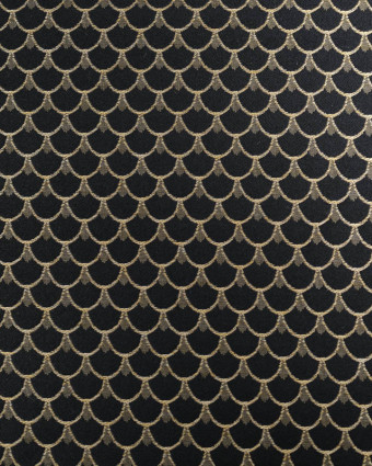 Tissu Jacquard Ameublement Tissé En France Dragon Noir - Mercerine