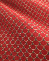 Tissu Jacquard Ameublement Tissé En France Dragon Rouge