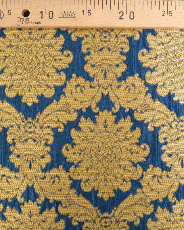 Tissu Jacquard Ameublement Tissé En France Fronsac Bleu - Mercerine