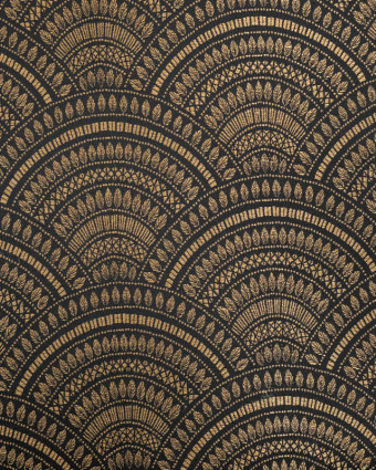 Tissu Jacquard Ameublement Tissé En France Or Noir - Mercerine