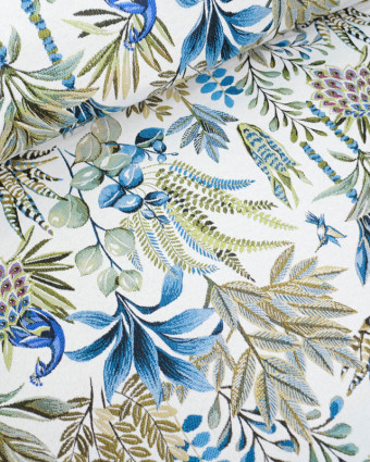 Tissu Jacquard Ameublement Tissé En France Amadeus Bleu - Mercerine