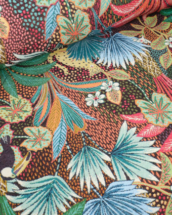 Tissu Jacquard Ameublement Tissé En France Borneo Multicolore - Mercerine