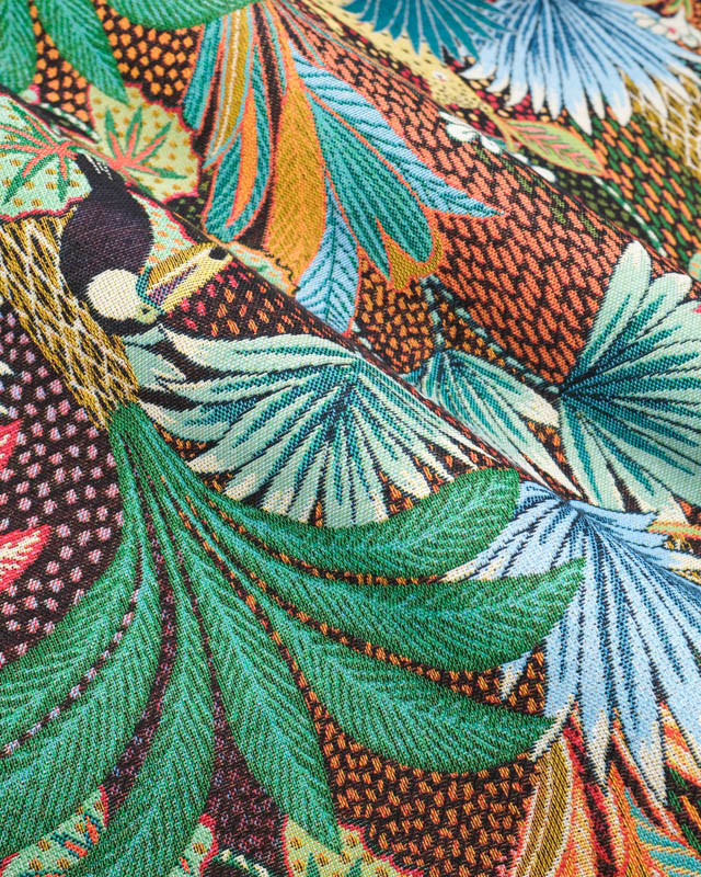 Tissu Jacquard Ameublement Tissé En France Borneo Multicolore - Mercerine