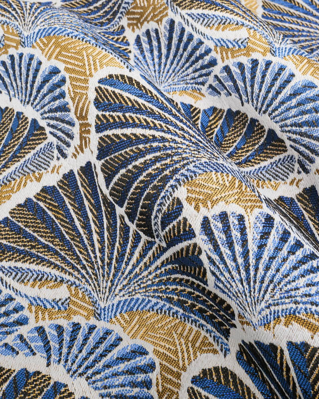 Tissu Jacquard Ameublement Tissé En France Ankara Bleu - Mercerine