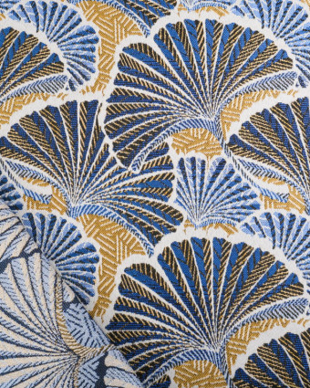 Tissu Jacquard Ameublement Tissé En France Ankara Bleu - Mercerine