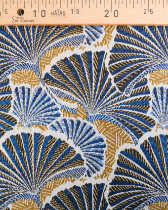 Tissu Jacquard Ameublement Tissé En France Ankara Bleu - Mercerine