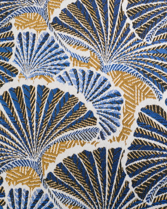 Tissu Jacquard Ameublement Tissé En France Ankara Bleu - Mercerine