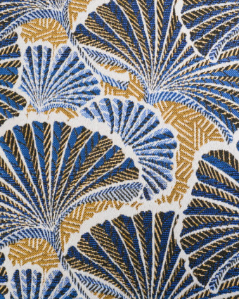 Tissu Jacquard Ameublement Tissé En France Ankara Bleu - Mercerine