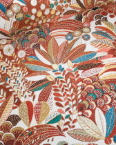 Tissu Jacquard Ameublement Tissé En France Cléopâtre Rouge