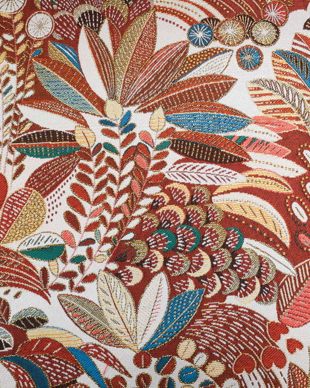 Tissu Jacquard Ameublement Tissé En France Cléopâtre Rouge - Mercerine