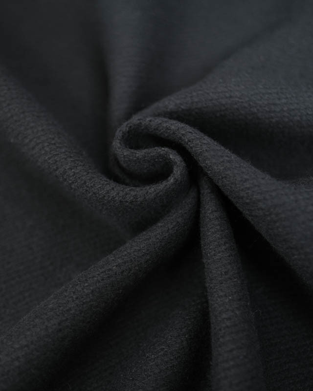 Tissu Lainage Texturé Noir - Mercerine