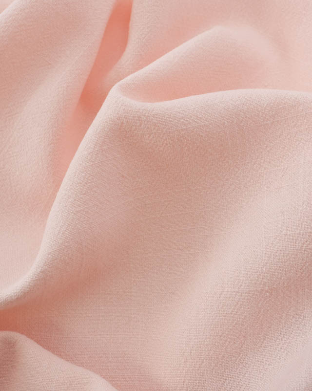 Tissu Lin Lavé Viscose Rose Clair - Mercerine