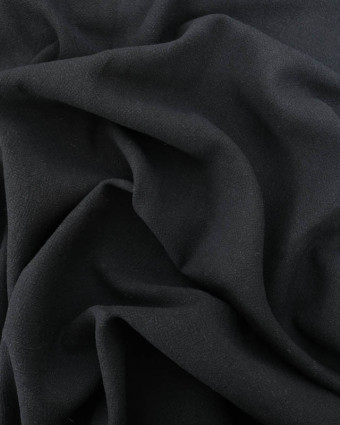 Tissu Lin Lavé Viscose Noir - Mercerine