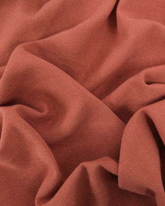 Tissu Lin Lavé Viscose Terracotta - Mercerine