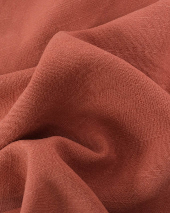 Tissu Lin Lavé Viscose Terracotta - Mercerine