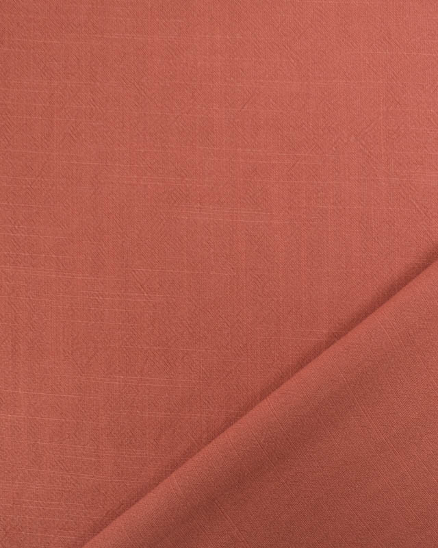 Tissu Lin Lavé Viscose Terracotta - Mercerine