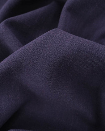 Tissu Lin Lavé Viscose Bleu Marine - Mercerine