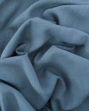 Tissu Lin Lavé Viscose Bleu Persan - Mercerine