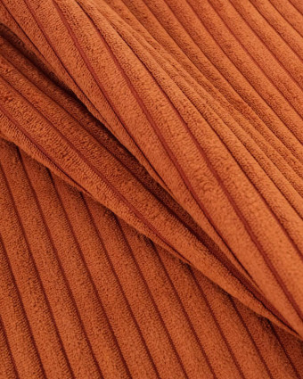 Velours Grosses Côtes Terracotta Zoé - Mercerine