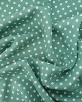 Tissu Viscose Vert Menthe à Pois Blancs