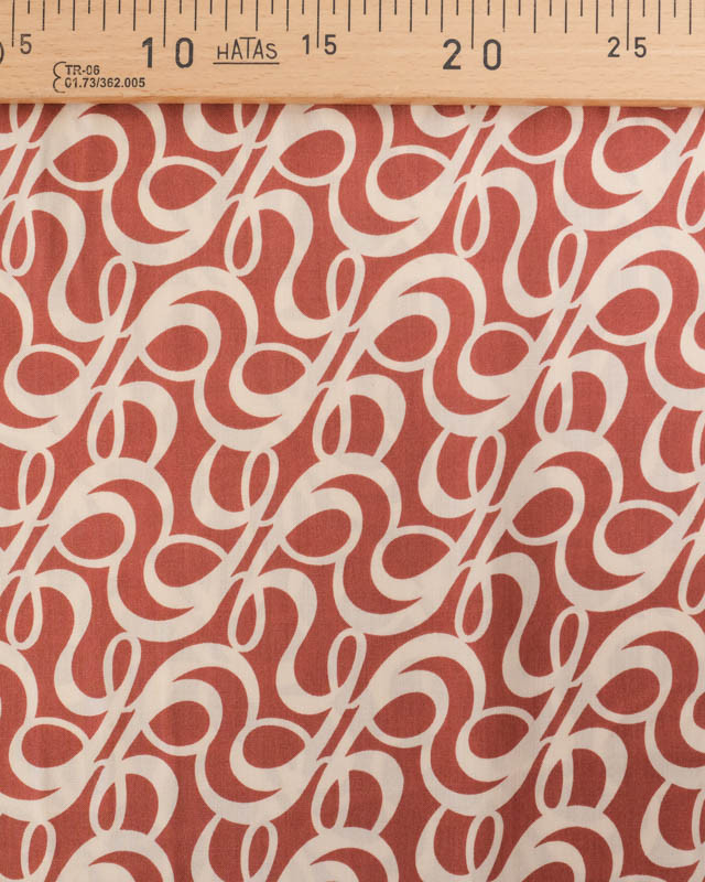 Tissu au mètre : Viscose Terracotta Motif Abstrait Beige - Mercerine