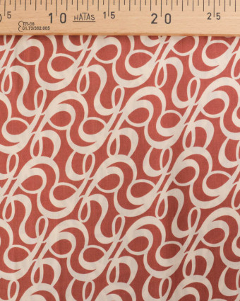 Tissu au mètre : Viscose Terracotta Motif Abstrait Beige - Mercerine