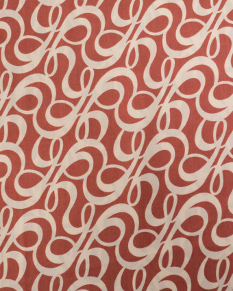 Tissu au mètre : Viscose Terracotta Motif Abstrait Beige - Mercerine