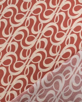 Tissu au mètre : Viscose Terracotta Motif Abstrait Beige - Mercerine