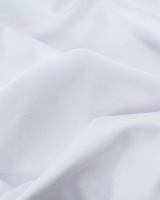 Tissu au mètre : Tissu Jersey Interlock Premium Blanc- Mercerine