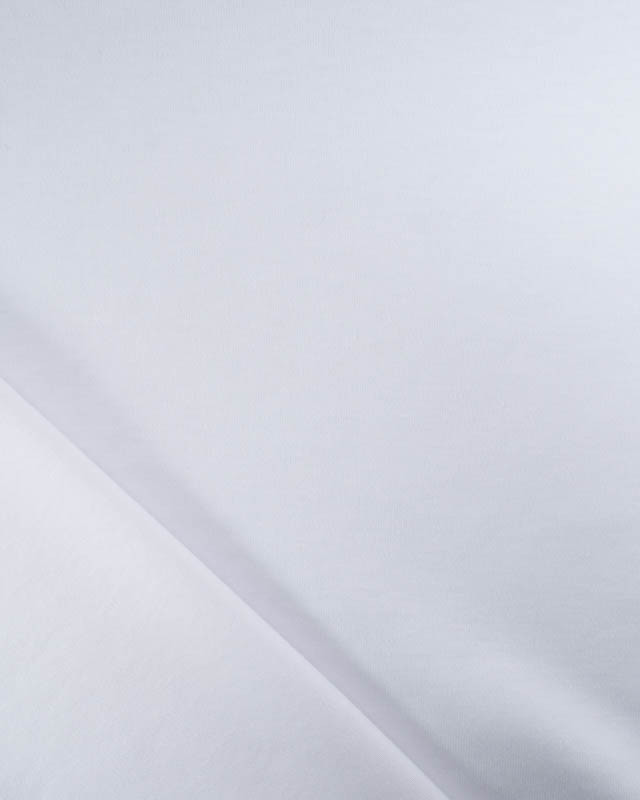 Tissu au mètre : Tissu Jersey Interlock Premium Blanc- Mercerine