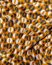 Viscose Sanforisée Ocre Motif Sixties