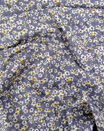 Viscose Sanforisée Grises Motif Fleurs de Cerisier - Mercerine