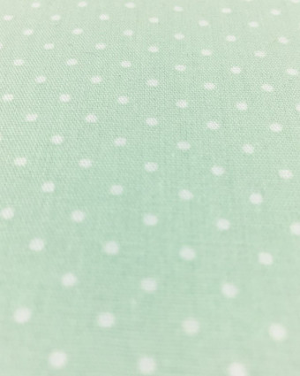 Coton Vert pois blanc - par 10cm