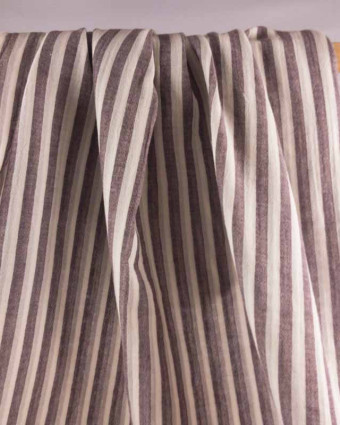 Double Gaze réversible Kokka Stripes bordeaux - par 10cm
