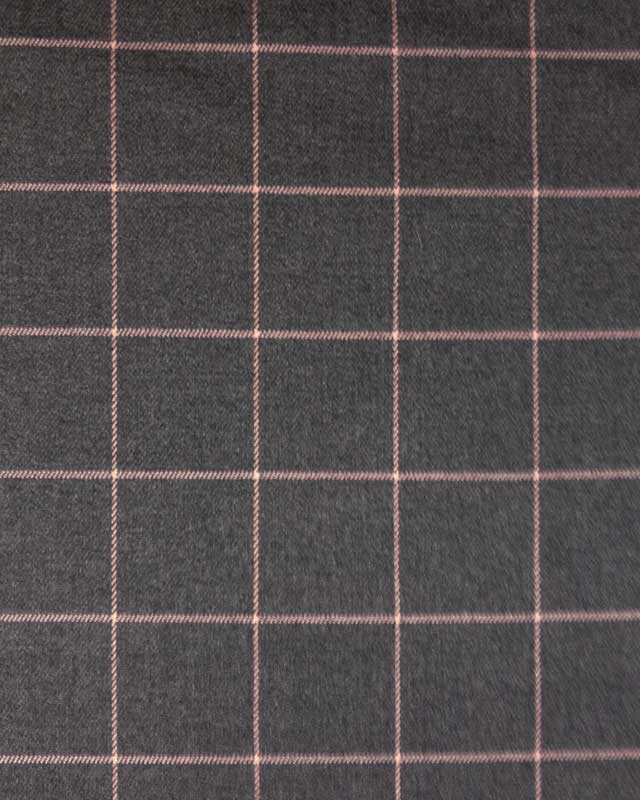  Tissu Écossais Gris Carreaux Rose x10cm -  Mercerine