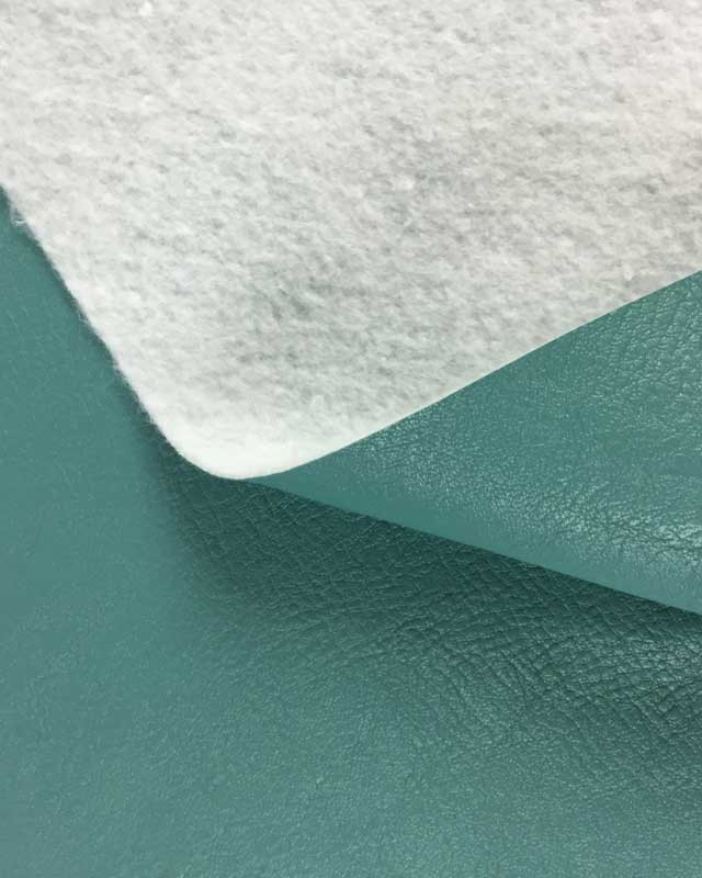 Tissu simili cuir pour siège siège turquoise Thibaud x10cm -  Mercerine