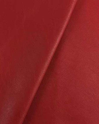 Tissu simili cuir rouge qualité siège Thibaud x10cm -  Mercerine