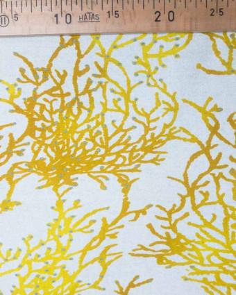 Toile coton Calédonie jaune x10cm
