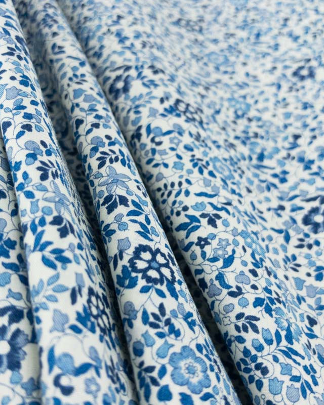 Coton Liberty Fabrics Katie and Millie C bleu - Mercerine