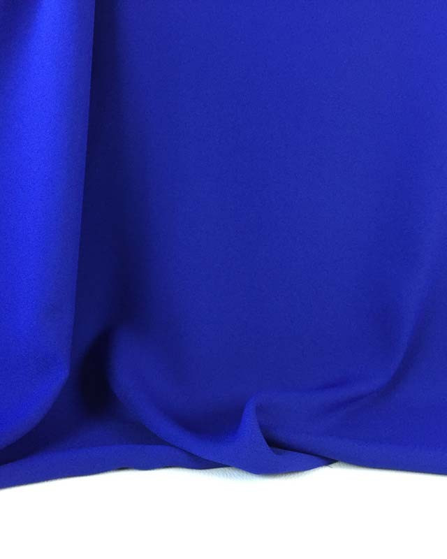 Tissu crêpe envers satin bleu électrique Cristina - Mercerine
