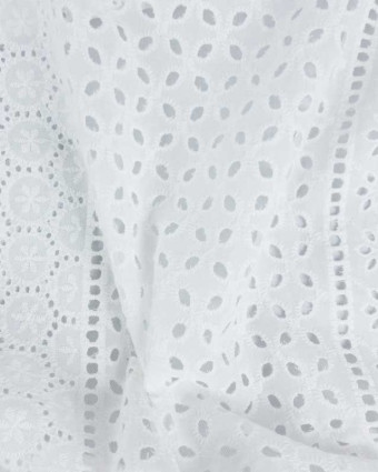 Broderie anglaise English diary blanc crème -  Mercerine