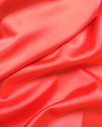 Tissu satin rouge corail Ciara - Mercerine