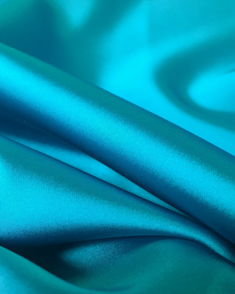 Tissu satin bleu turquoise Ciara - Mercerine