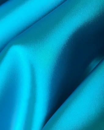 Tissu satin bleu turquoise Ciara - Mercerine